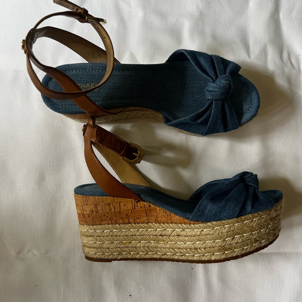 Michael Kors Women's Blue Wedge Sandals